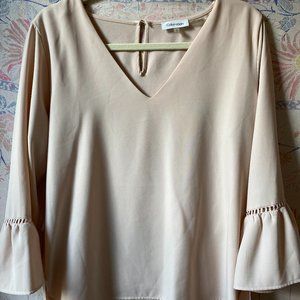Calvin Klein Pink Flarred Sleeve Blouse
